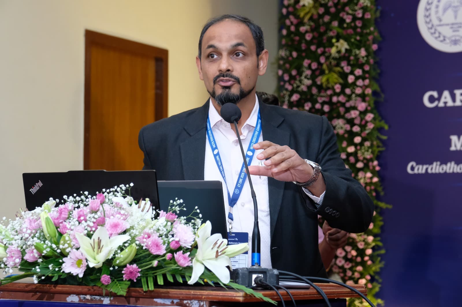 Dr. A. Mohammed Idhrees presenting on valve-sparing aortic root surgery at IACTS CT CME & Mid-Term GBM 2026, CMC Vellore